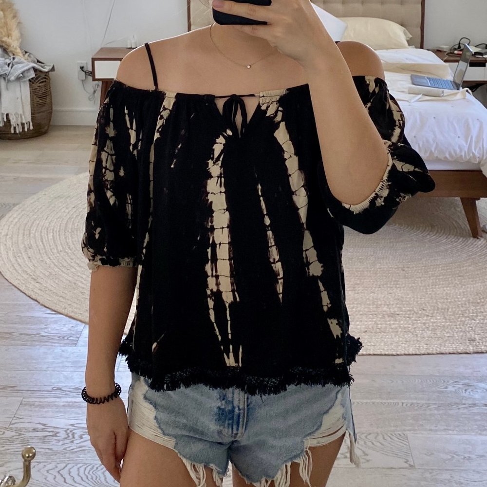 Tie dye off the shoulder shirt
